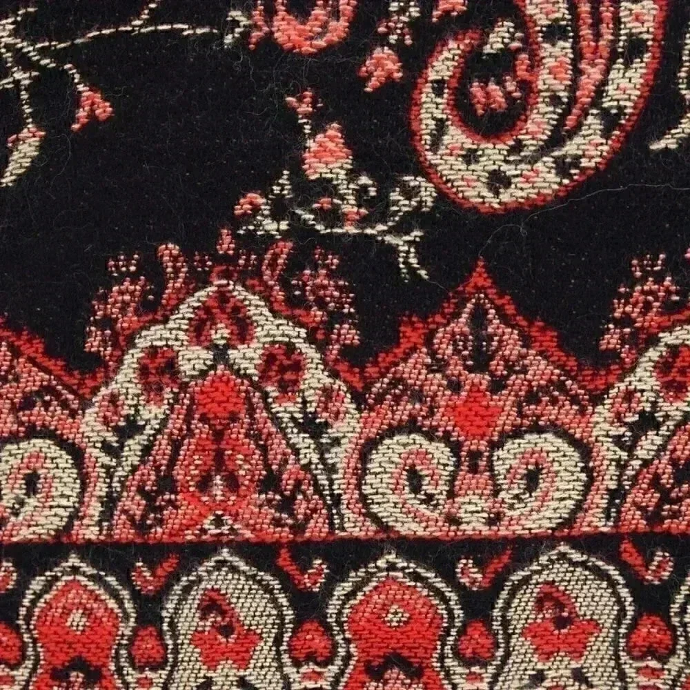 Red Casual Womens Paisley Pattern Fringe Trim Duster Cardigan wrap shawl - Picture 3 of 5